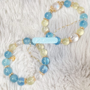 Constellation Serie | Virgo | Aquamarine + Citrine, Beads, about 0.47in/12mm